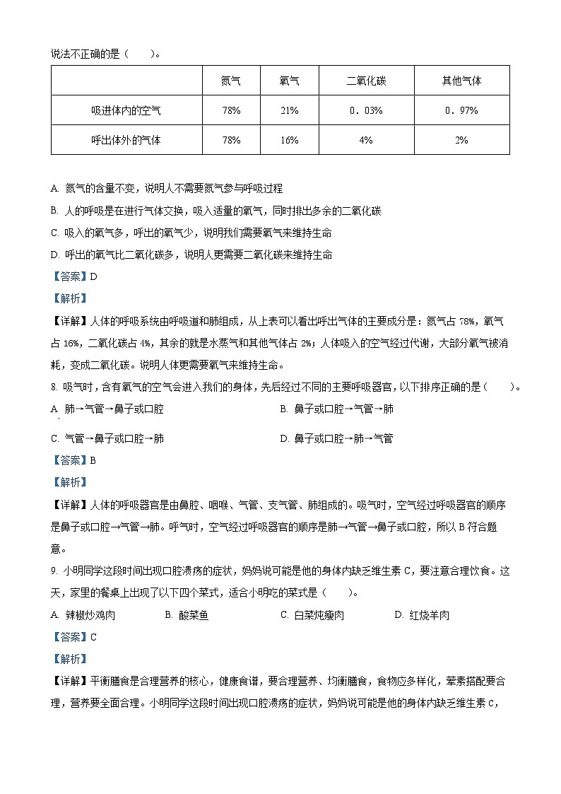 2023-2024学年广东省广州市花都区教科版四年级上册期末考试科学试卷（原卷版+解析版）03