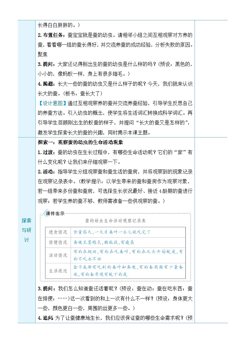 教科版科学三年级下册第3课 蚕长大了教案02