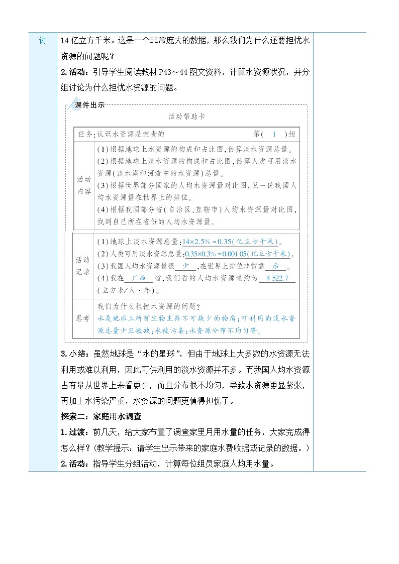 教科版科学五年级下册第3课 珍惜水资源教案02
