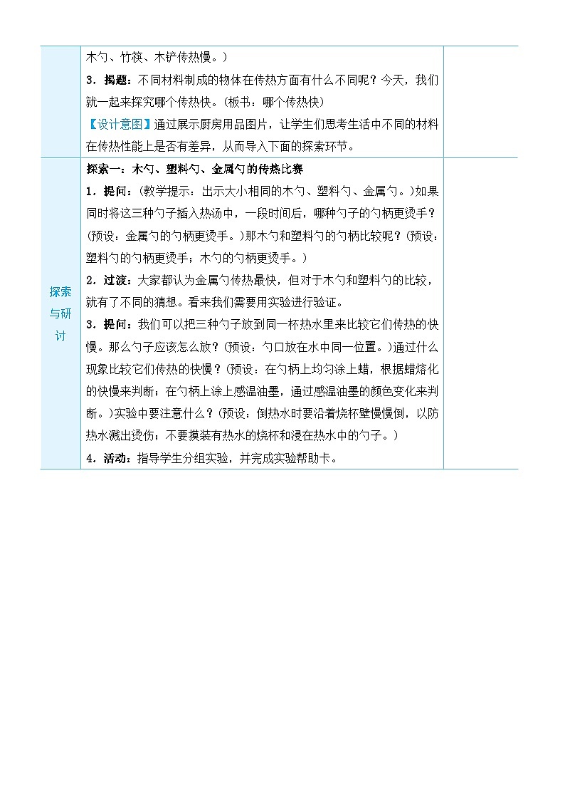 教科版科学五年级下册第6课 哪个传热快教案第2页