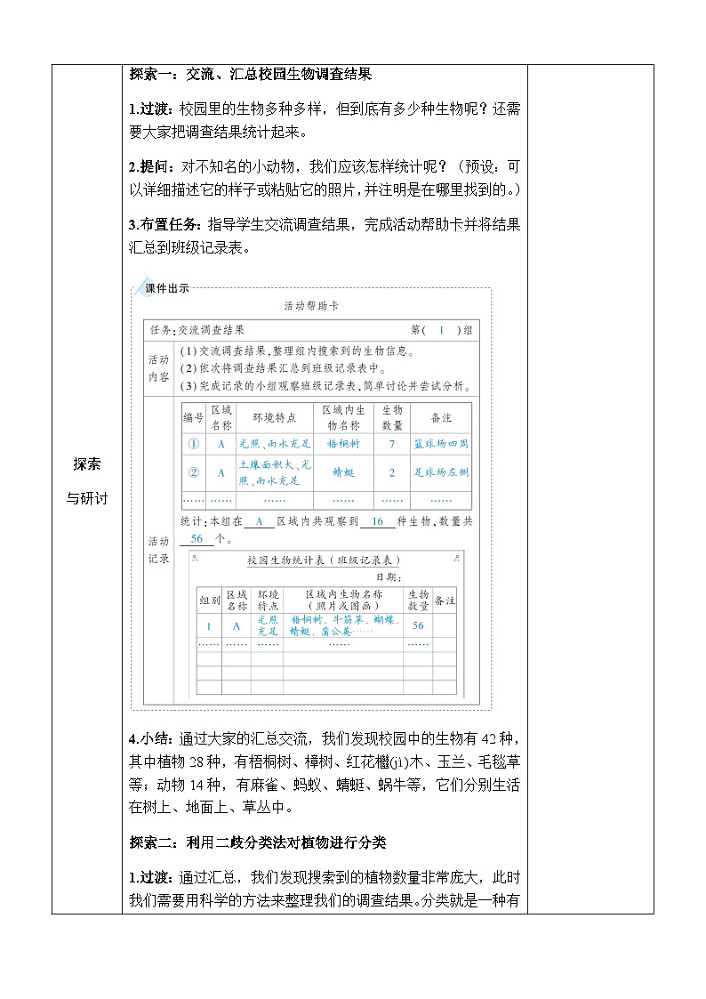 2.2《制作校园生物分布图》教案 教科版六年级科学下册第3页