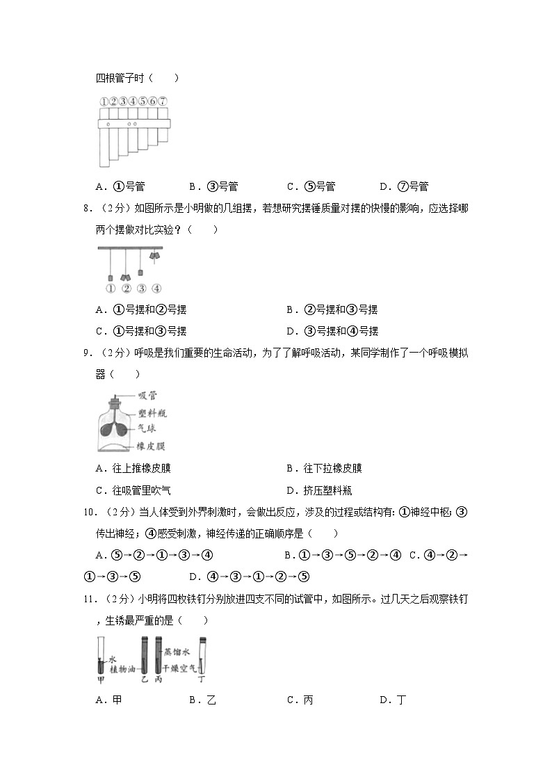 浙江省台州市温岭市2022-2023学年六年级下学期期末科学试题02