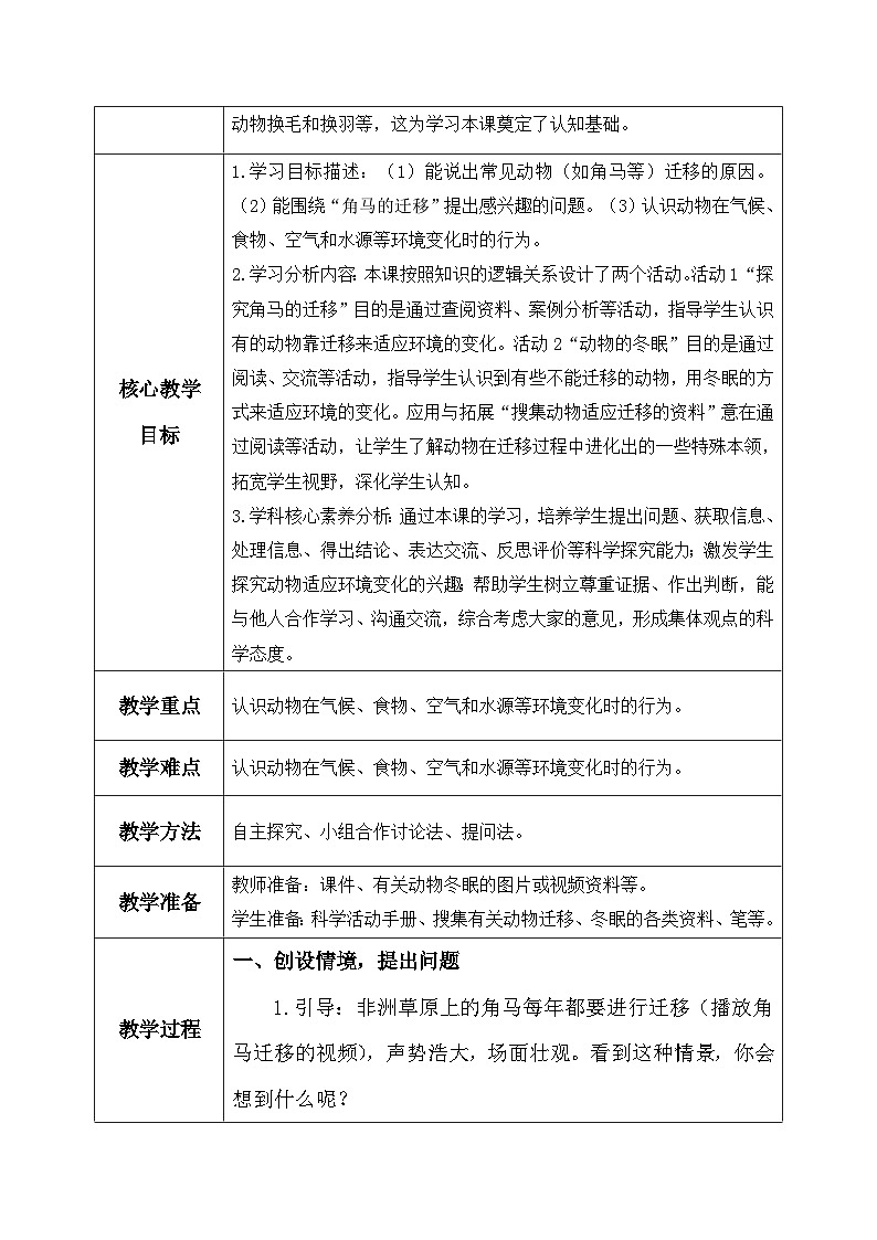 【核心素养】冀教版小学科学六年级上册     16.角马的迁移   课件ppt+ 教案02