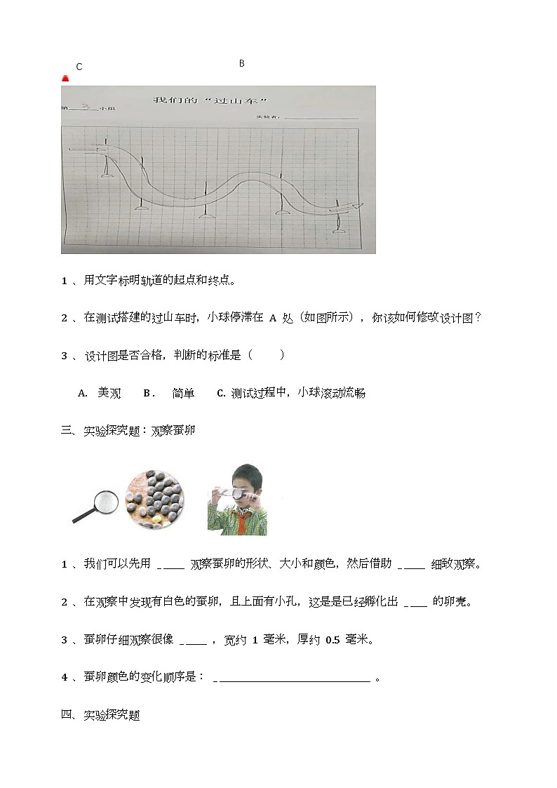 2022-2023学年教科版三年级下册科学实验探究题专项训练（含答案解析）02