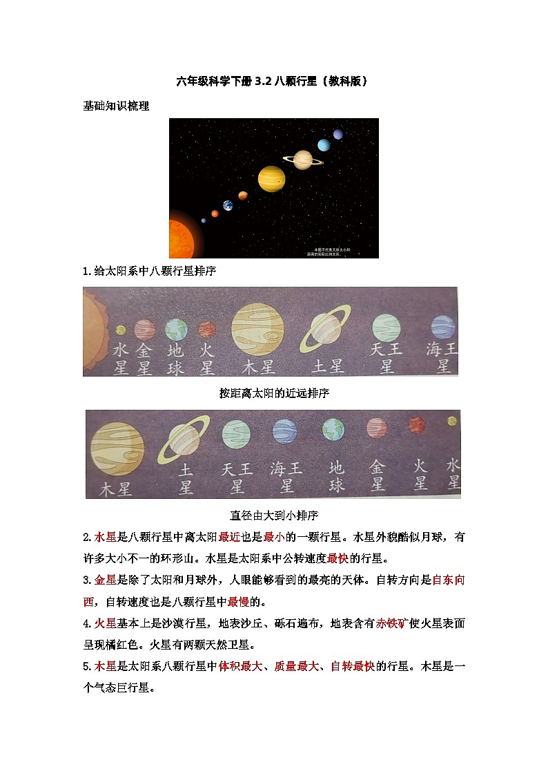 教科版科学六下3.2《八颗行星》课件+教学设计+素材01