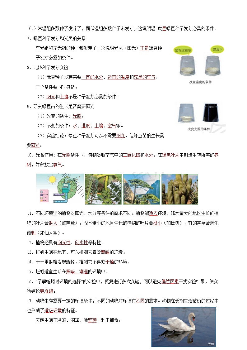 教科版五年级下册科学第一单元《生物与环境》核心知识点第2页