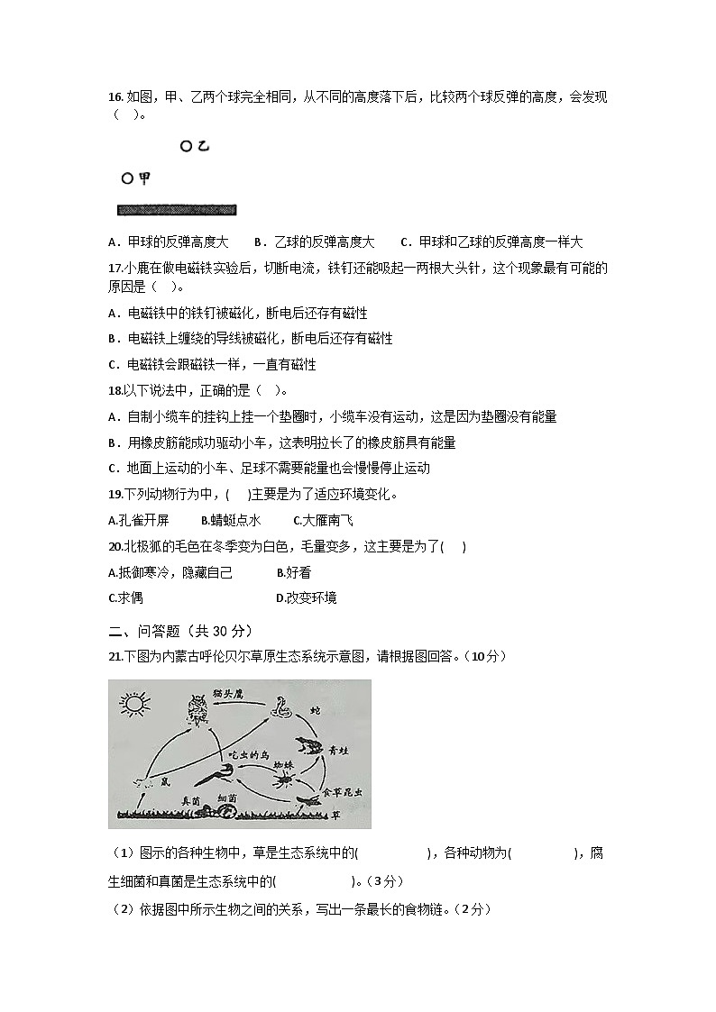 江苏省如皋市如城小学+2023-2024学年六年级下学期期中科学试题03
