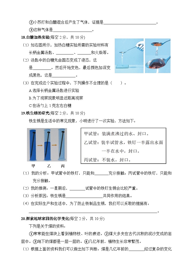 教科版六年级科学下册第四单元测试卷（附答案）第3页