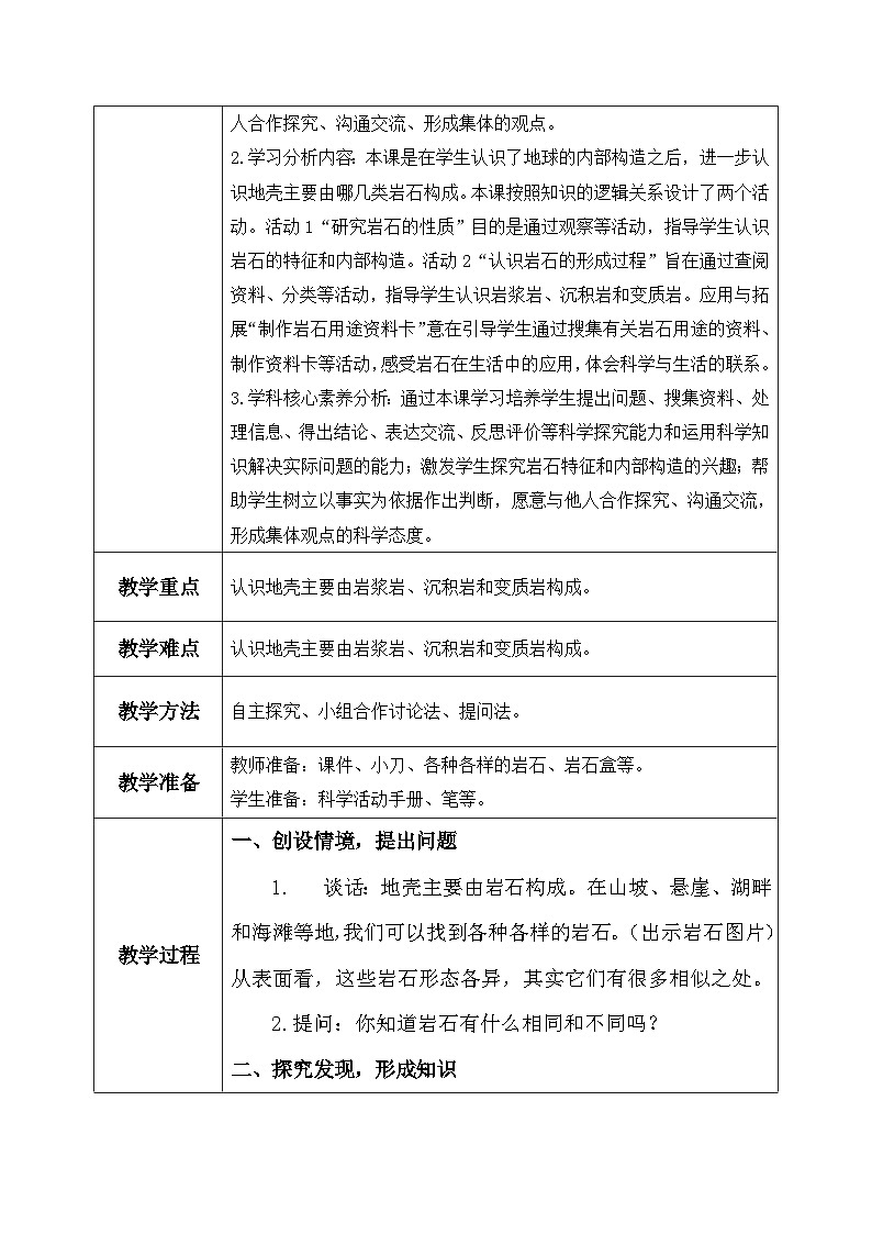 【核心素养】冀教版小学科学五年级上册     13.地壳的构成     课件ppt+ 教案02