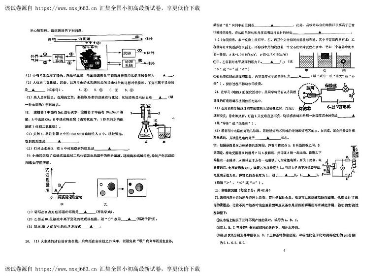 2024年浙江省台州市玉环市联考模拟预测科学试题第3页