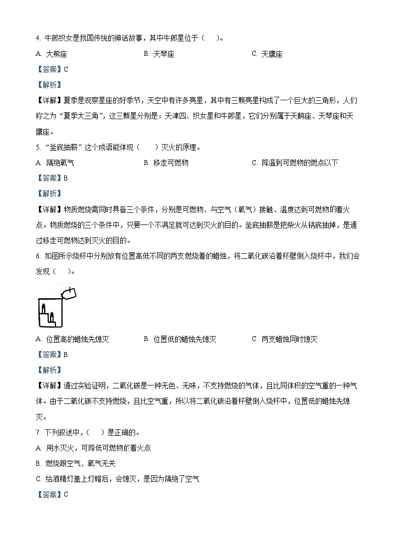 2023-2024学年山东省枣庄市台儿庄区青岛版五年级下册期中考试科学试卷（解析版+原卷版）02