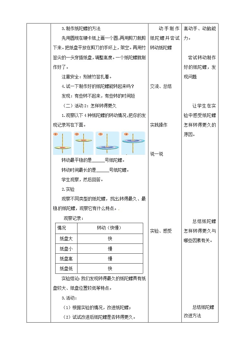 粤科版科学二年级下册 新课标核心素养  3.11《纸陀螺》 课件+素材+教案+分层练习（含答案）02