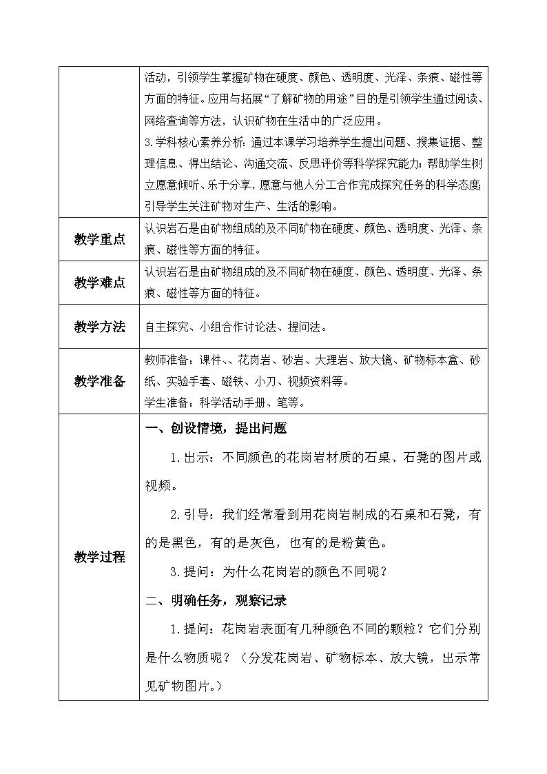 【核心素养】冀教版小学科学四年级上册     16.矿物     课件ppt+ 教案03