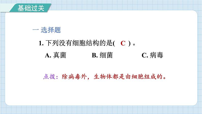 1.5 观察更多的生物细胞（习题课件）-2024-2025学年六年级上册科学教科版02