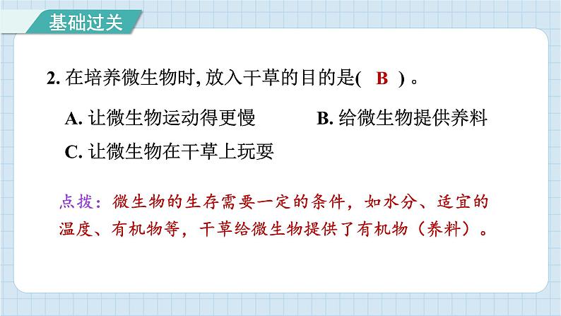 1.6 观察水中微小的生物（习题课件）-2024-2025学年六年级上册科学教科版03