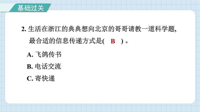 3.7 信息的交流传播（习题课件）-2024-2025学年六年级上册科学教科版03