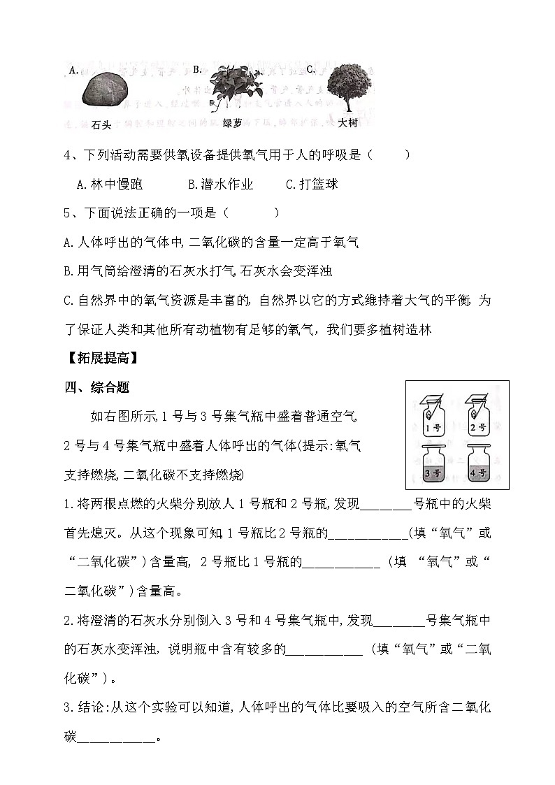 大象版4.1《我们需要呼吸》练习（含答案）02