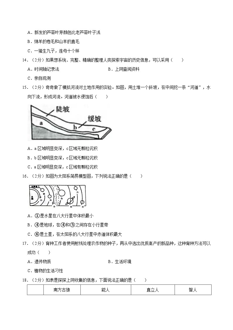 2023-2024学年河南省郑州市高新区六年级（上）期末科学试卷03