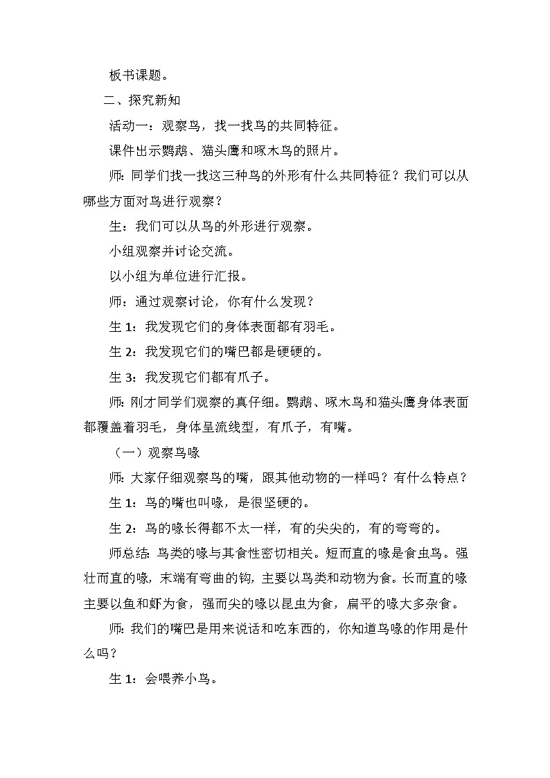 青岛版科学四年级上册 第3课 鸟（教学课件+同步教案）02