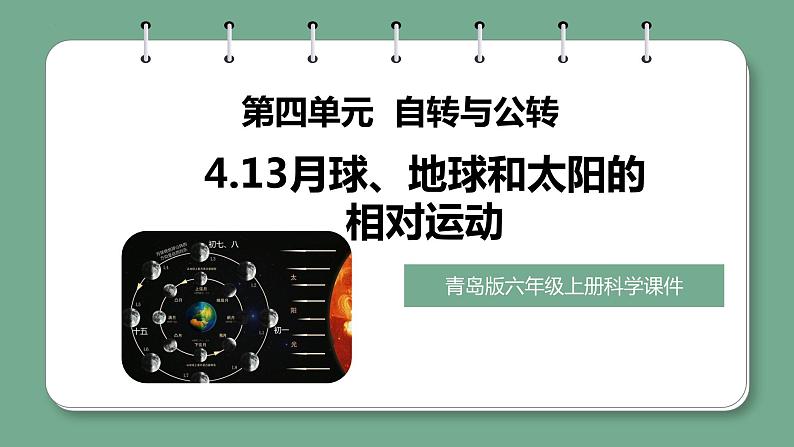 青岛版科学六年级上册 第13课月球、地球和太阳的相对运动（教学课件+同步教案）01