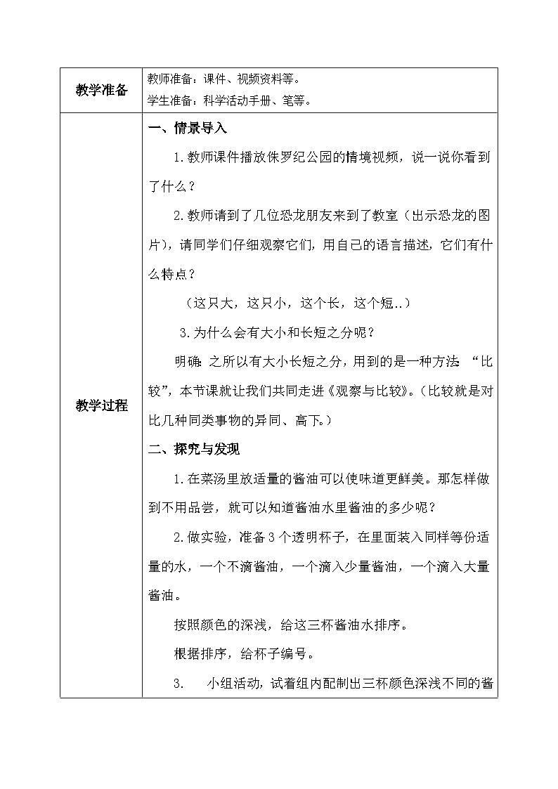 【核心素养】教科版小学科学一年级上册     6.观察与比较   课件ppt+ 教案02