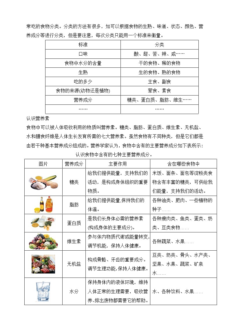 【新课标】苏教版（2017）科学三年级上册 5.19食物与营养（苏教版）课件+教案+素材02