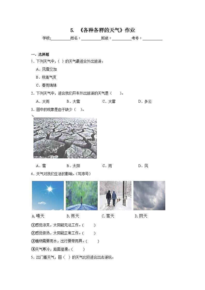 5.《各种各样的天气》作业01