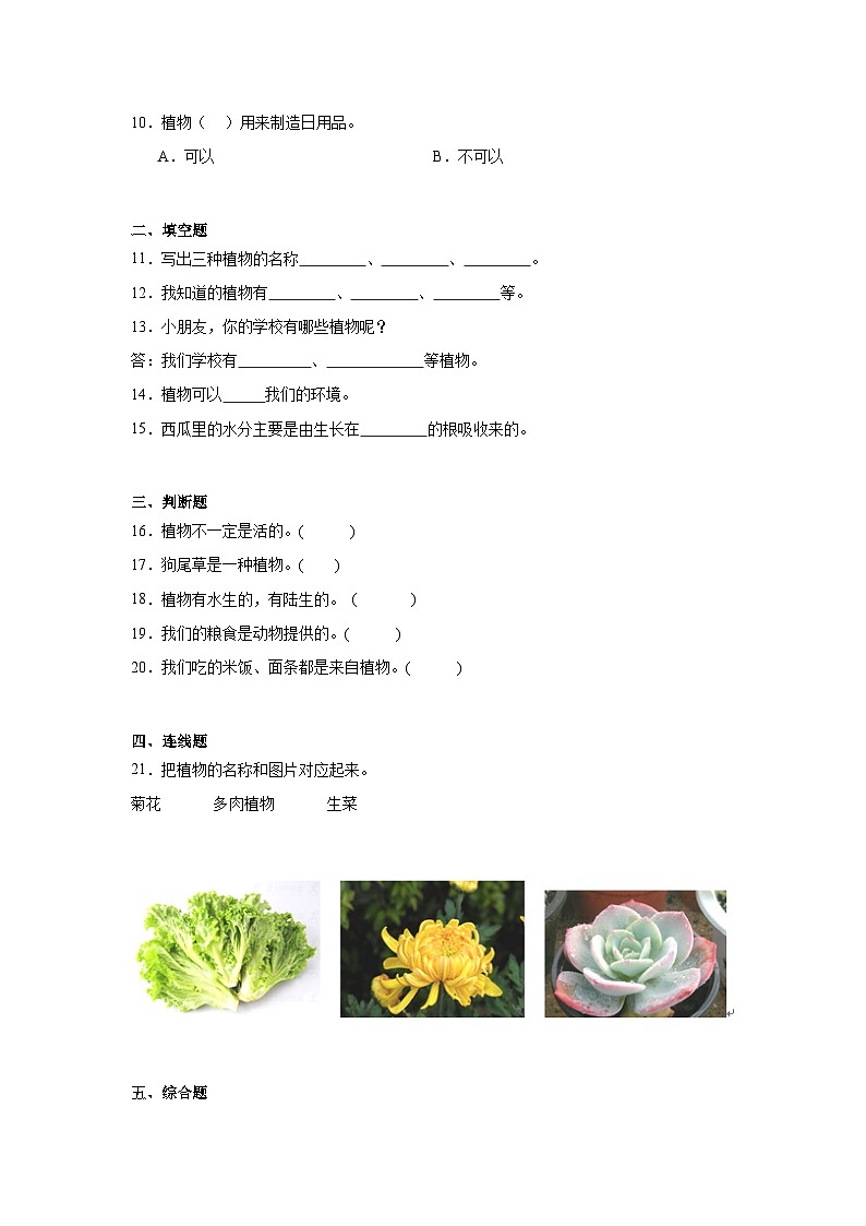1.《我们知道的植物》作业02