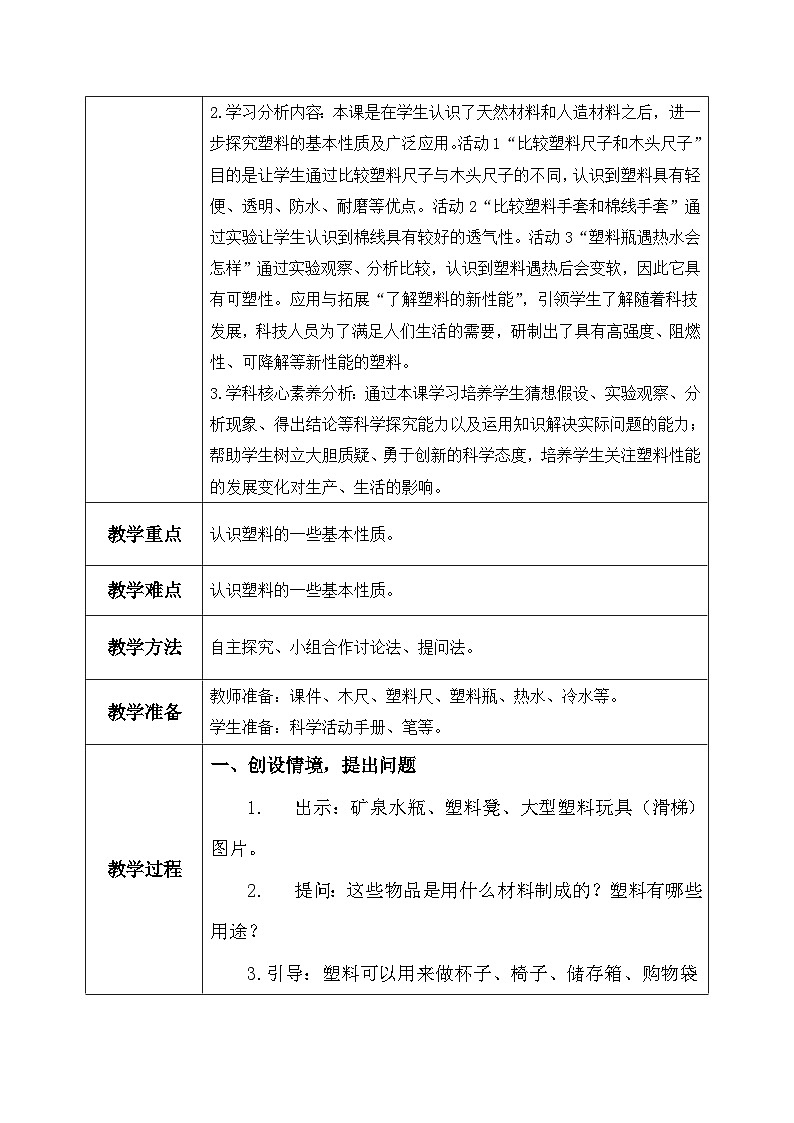 【核心素养】冀教版小学科学三年级上册     7.塑料    课件ppt+ 教案02