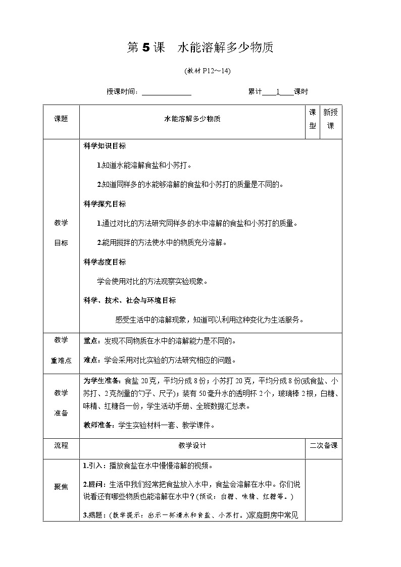 第5课 水能溶解多少物质第1页