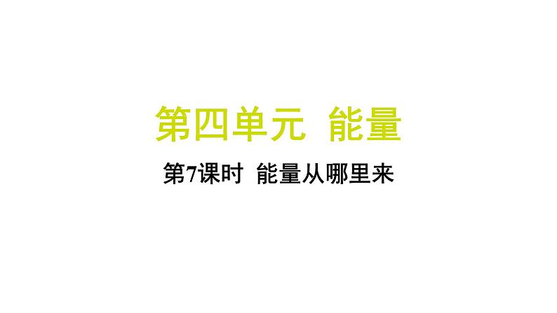 4.7 能量从哪里来（习题课件)-2024-2025学年科学六年级上册教科版第1页