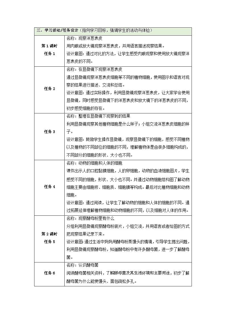 【大单元整体教学】大象版科学六年级上册1.2发面的秘密 单元整体设计+课时课件+课时教案03