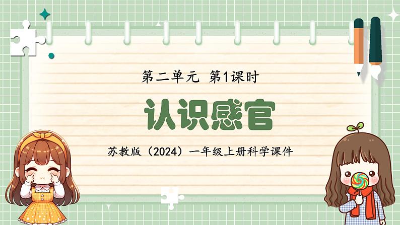 苏教版（2024）一年级上册科学第二单元 第1课时认识感官 课件01