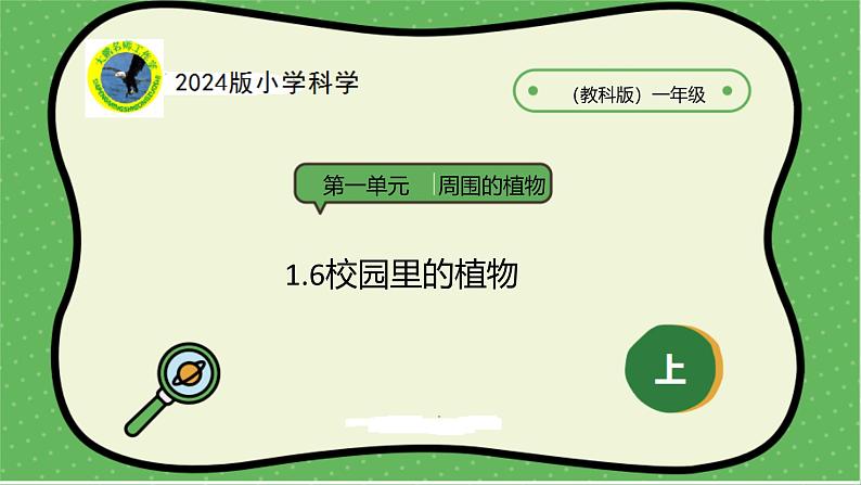 【2024新教材】教科版科学一年级上册第一单元周围的植物1.6校园里的植物课件01