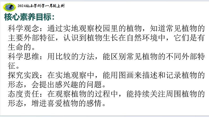 【2024新教材】教科版科学一年级上册第一单元周围的植物1.6校园里的植物课件03