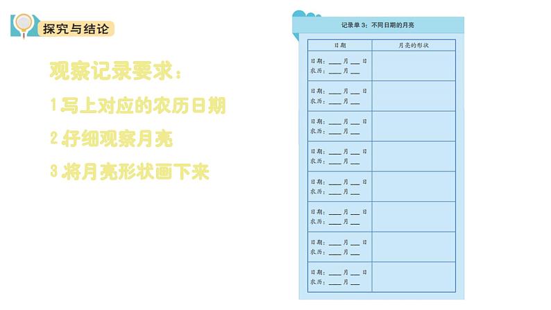 小学科学新大象版一年级上册第四单元第2课《 月亮“变脸”》教学课件（2024秋）05