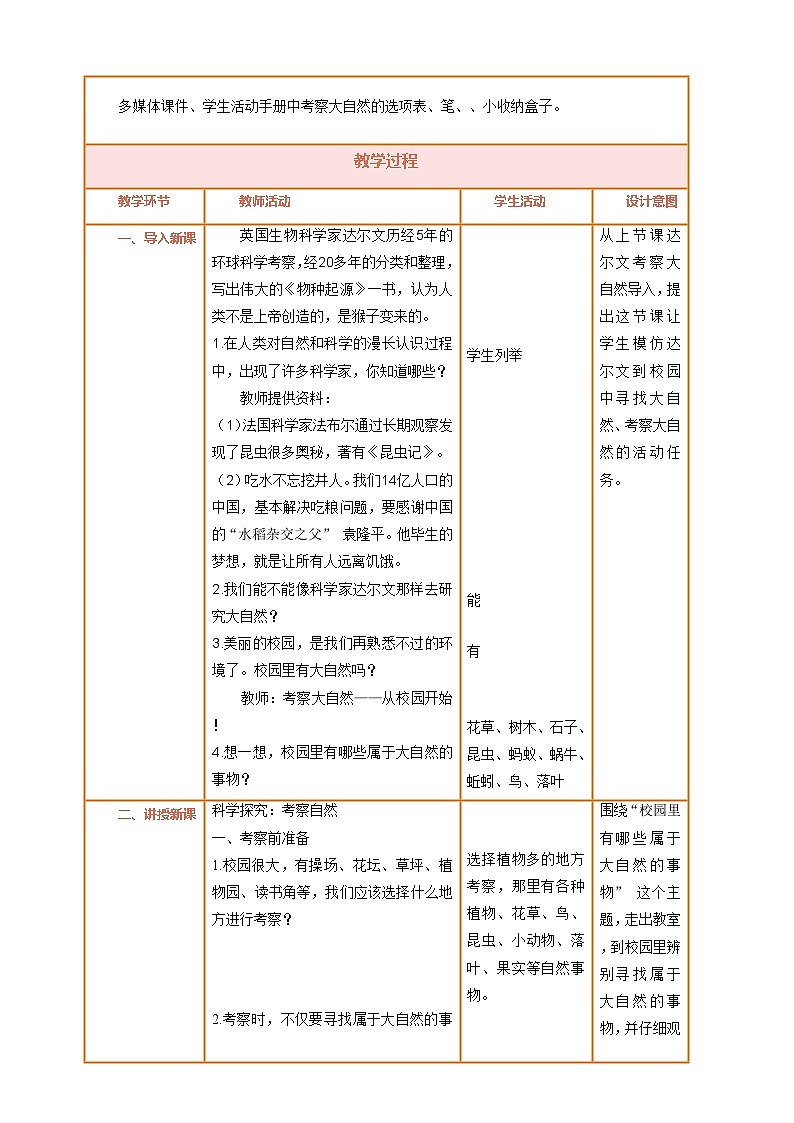 【湘科版】一上科学  2.6《考察大自然——从校园开始》课件+教案02