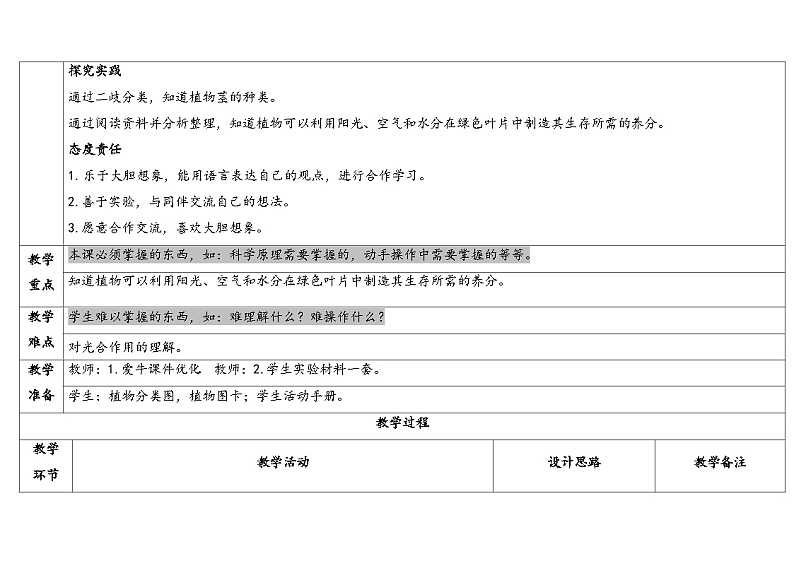 湘科版科学（2017）六年级上册--1.1阳光下的植物（课件+教案）02