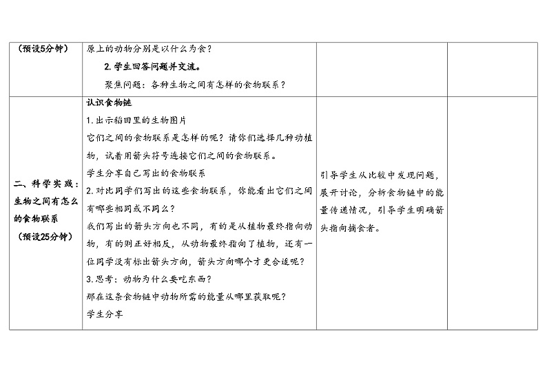 6.食物链（教学设计） 2024-2025学年六年级上册科学人教鄂教版03