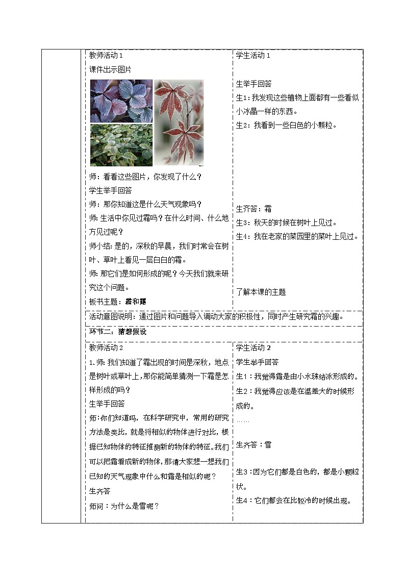 【大单元整体教学】大象版科学六年级上册2.3霜与露 单元整体设计+课时课件+课时教案+素材02