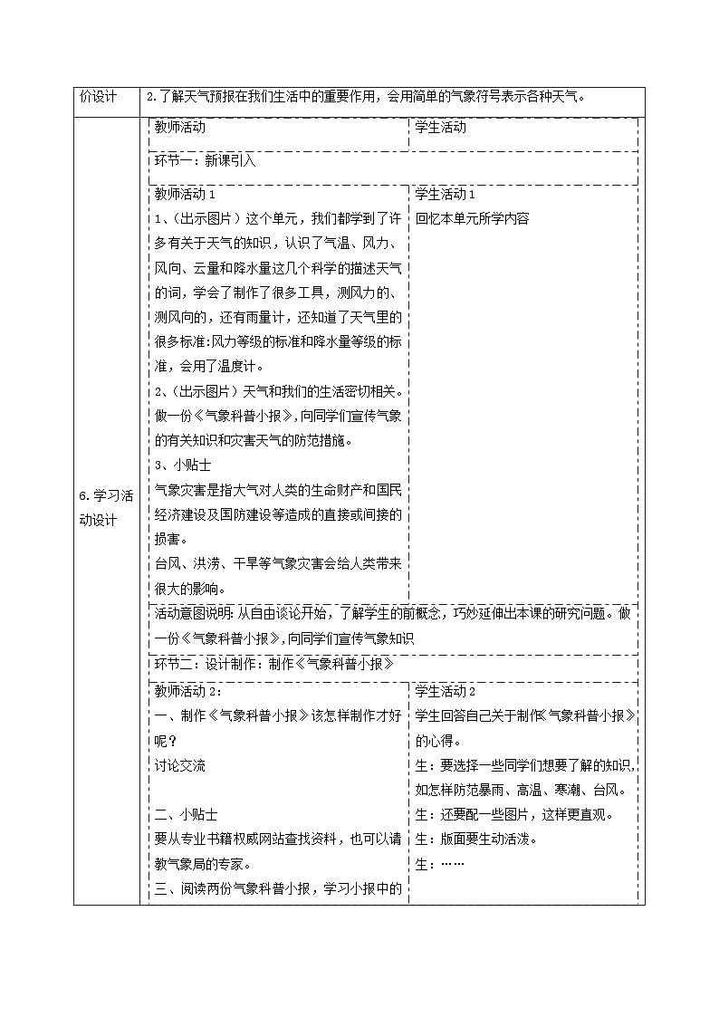 【大单元整体教学】大象版科学三年级上册1.5制作《气象科普小报》单元整体设计+课件+教案+素材02