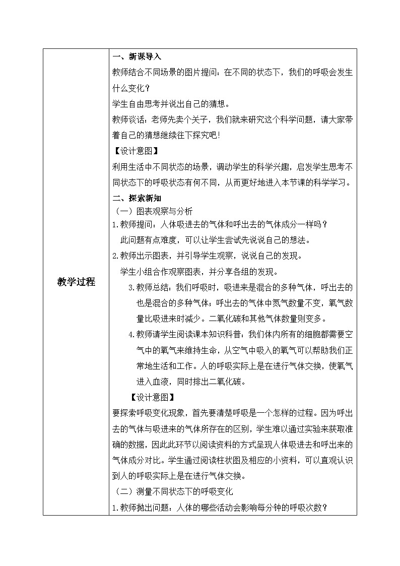 教科版 科学 四上 2.2 《呼吸与健康生活》课件+教案（表格式+教学反思）02