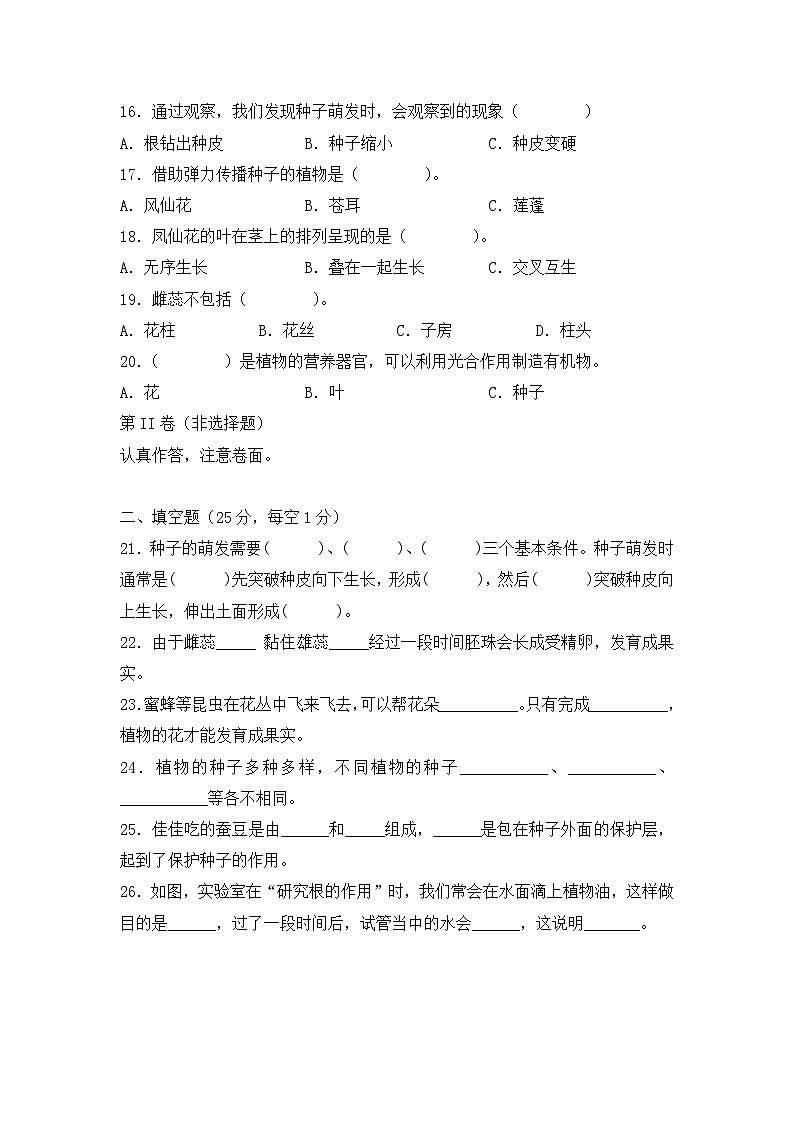 《第一单元：植物的生长变化（提升卷）》单元检测第3页