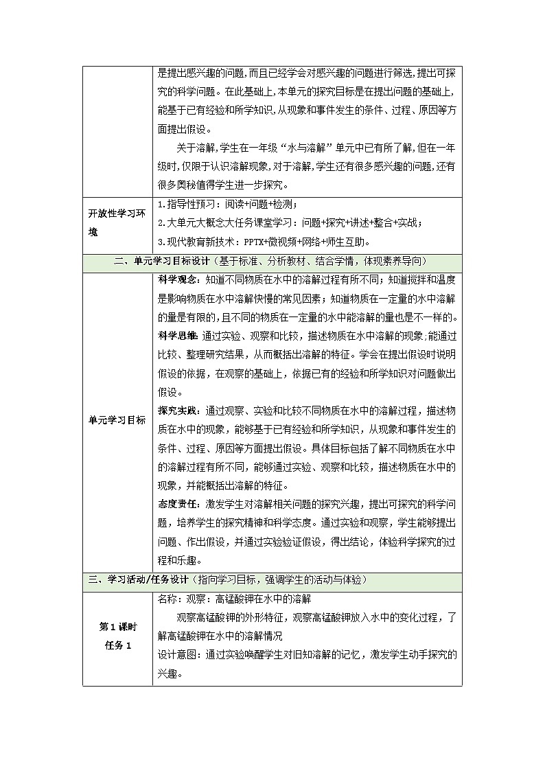 【大单元整体教学】第三单元《溶解的秘密》单元整体设计 第2页