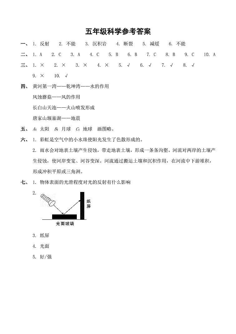 河南省驻马店市上蔡县2024-2025学年五年级上学期11月期中科学试题01