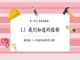 【大單元核心素養(yǎng)】教科版科學一年級上冊1.1《我們知道的植物》單元整體設計+課件+教案