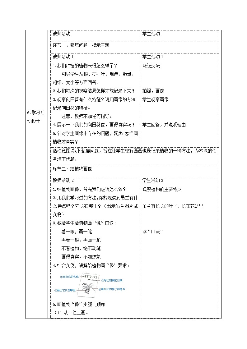 【大单元整体教学】1.4《给植物画张“像”》课时教案第2页