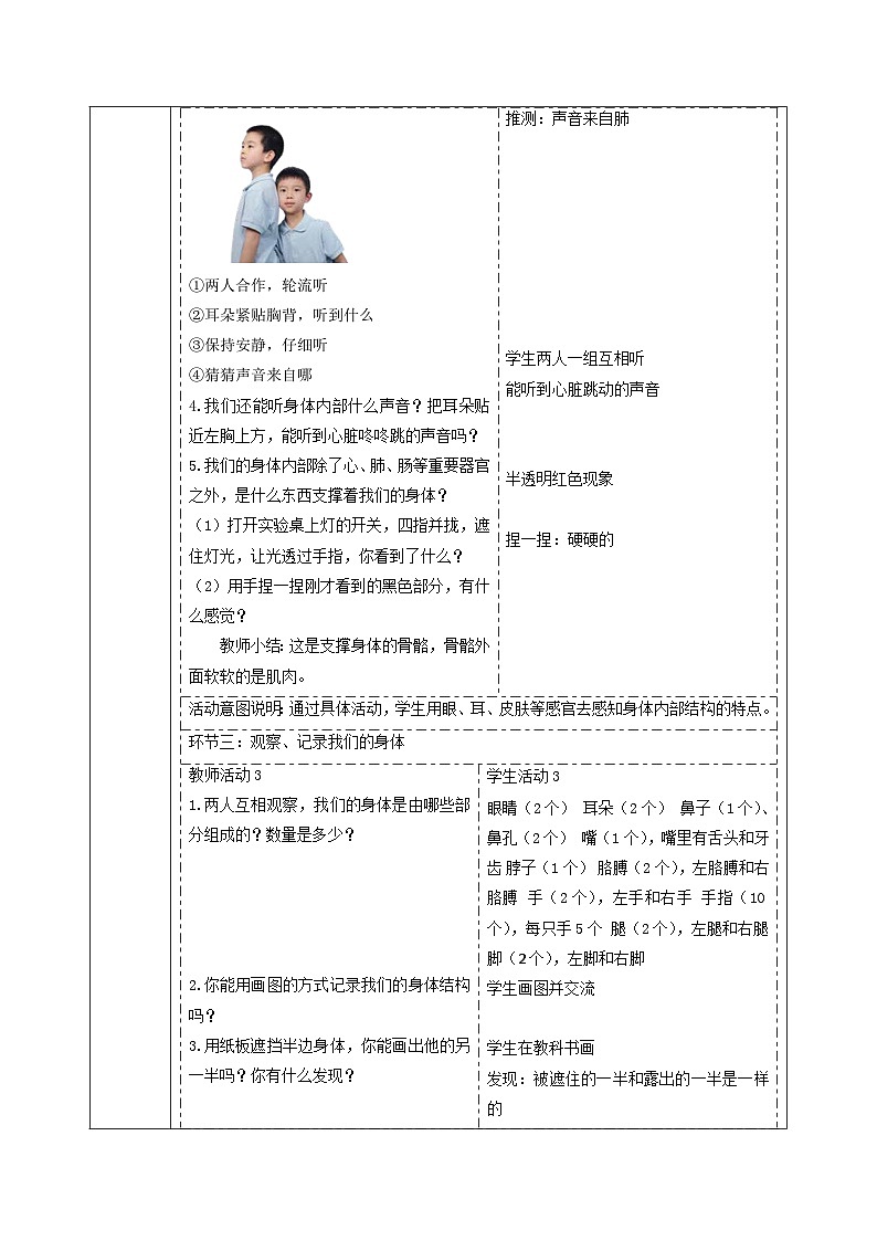 【大单元整体教学】2.1《我们的身体》课时教案第3页