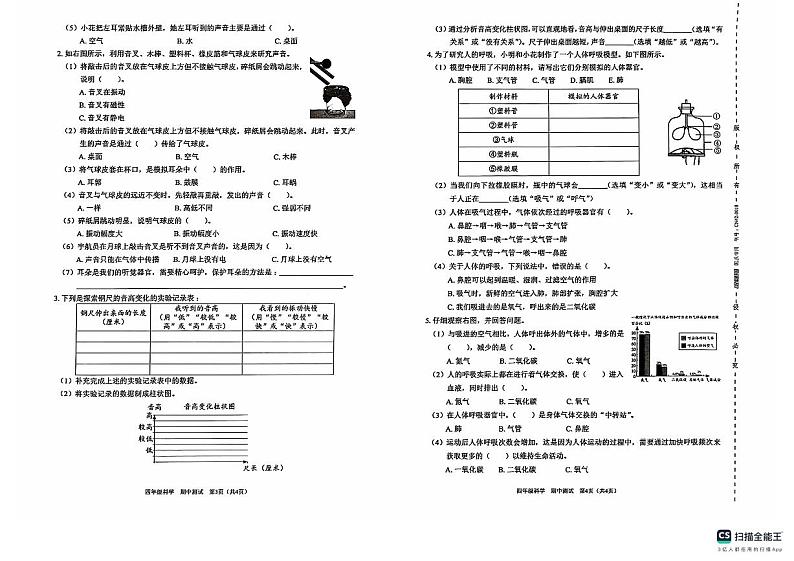 广东省深圳市坪山区2024-2025学年四年级上学期11月期中科学试题第2页