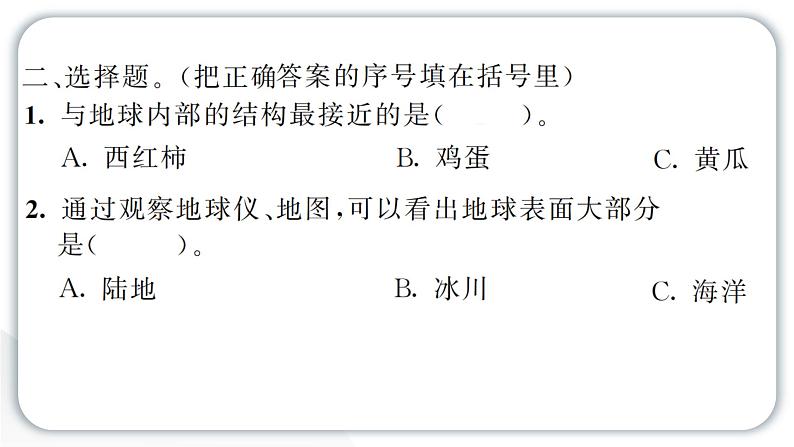 2024教科版科学六年级上册第二单元地球的运动1我们的地球模型  作业课件第4页